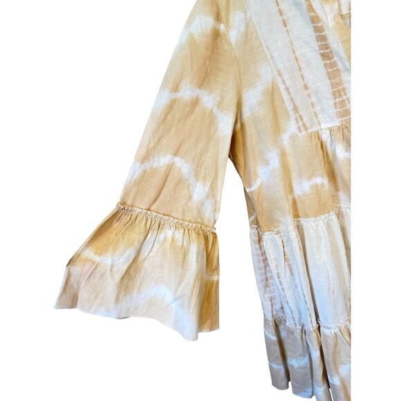 FAHERTY Vida Tie Dye Tiered Dress Maple Sugar Size Large EUC Organic Cotton $278 - Picture 7 of 10